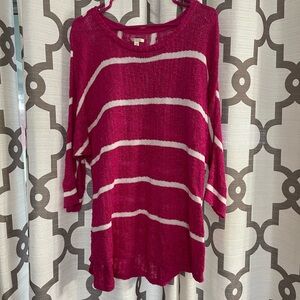 Sonoma Pink and White Knit Top